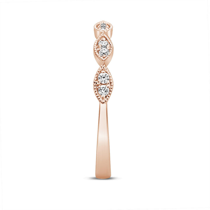 Milgrain Anniversary Band with Diamonds in 10K Rose Gold (1/7 ct. tw.)