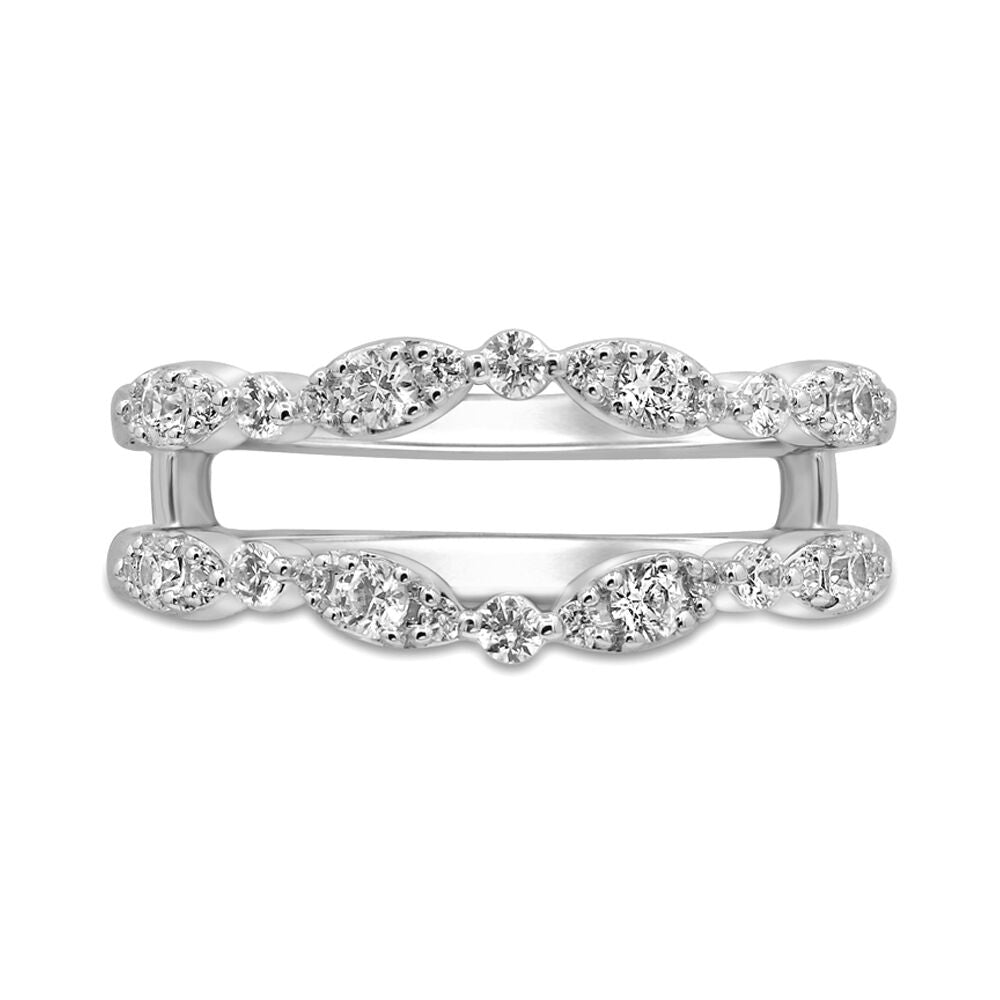 Diamond Ring Enhancer with Marquise Clusters in 14K White Gold (1/2 ct. tw.)