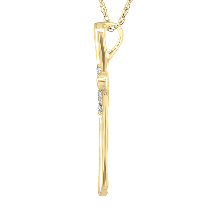 Cross Pendant with Diamond Center in 10K Yellow Gold (1/10 ct. tw.)