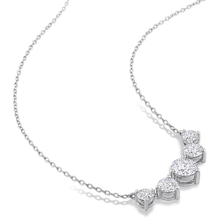 Moissanite Necklace with Five Stones in Sterling Silver (2 1/2 ct. dew)