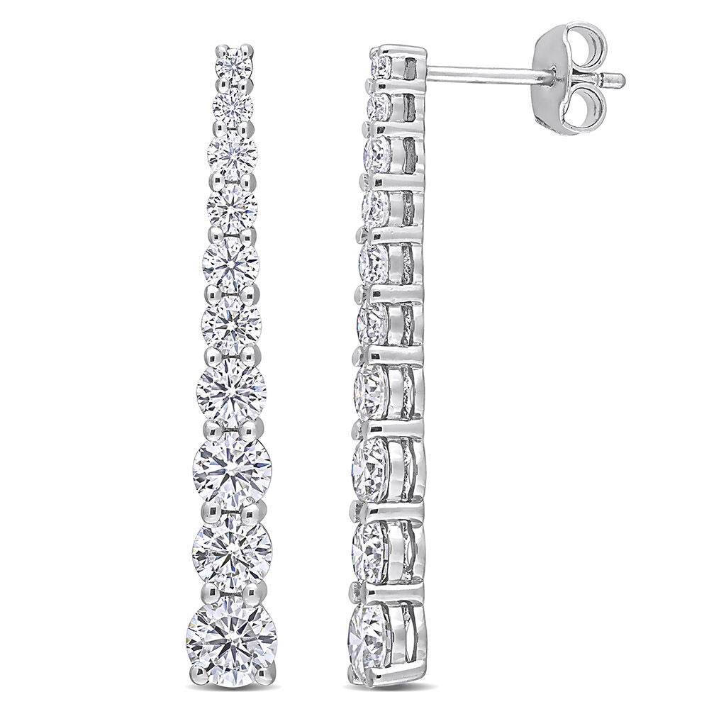 Moissanite Linear Earrings in Sterling Silver (2 3/4 ct. dew)