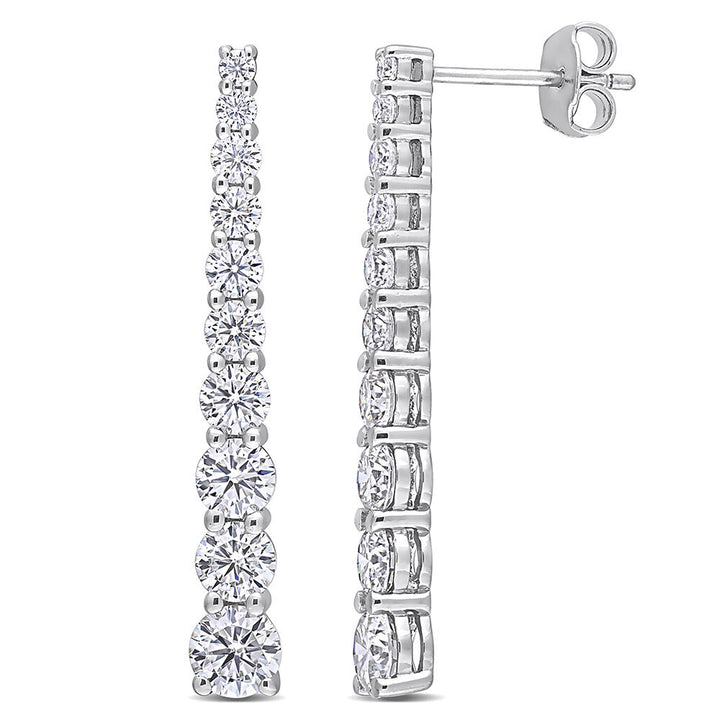 Moissanite Linear Earrings in Sterling Silver (2 3/4 ct. dew)