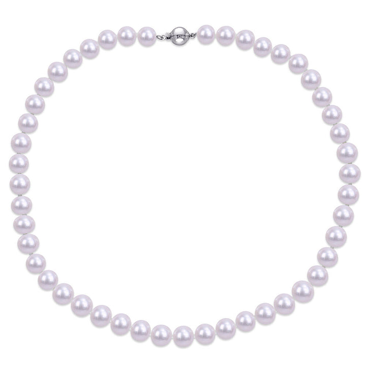 Cultured Freshwater Pearl Necklace in Sterling Silver, 9-10mm, 18”