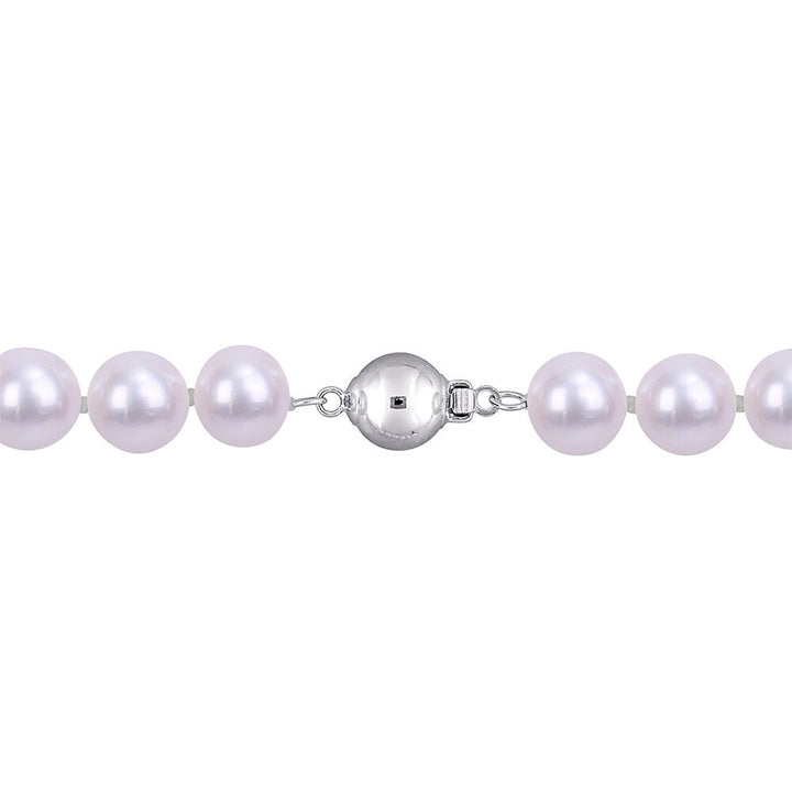 Cultured Freshwater Pearl Necklace in Sterling Silver, 9-10mm, 18”
