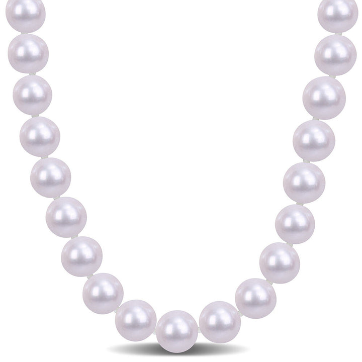 Cultured Freshwater Pearl Necklace in Sterling Silver, 9-10mm, 18”