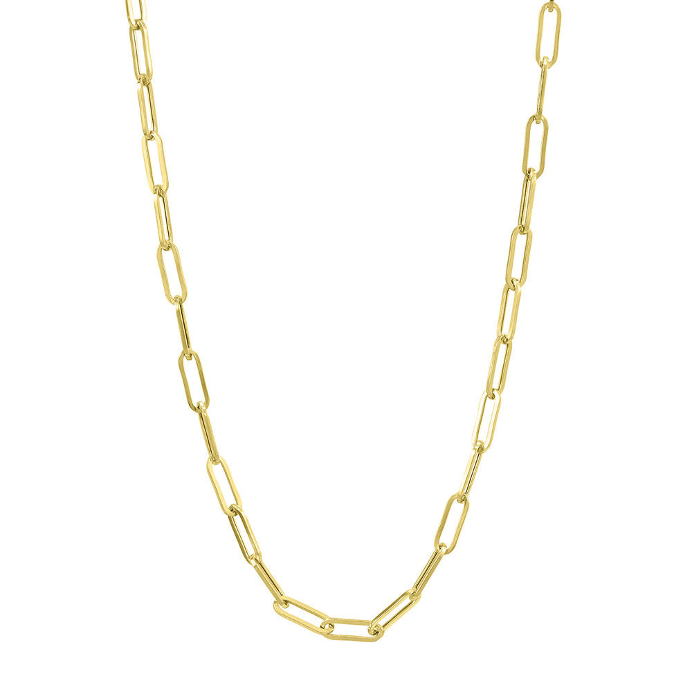 Paperclip Chain Necklace in 14K Yellow Gold, 3.15mm, 18"