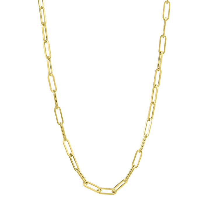 Paperclip Chain Necklace in 14K Yellow Gold, 3.15mm, 18"
