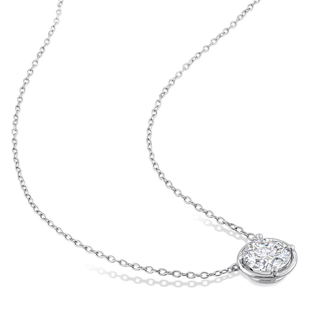 Round Moissanite Pendant in Sterling Silver (1 4/5 ct. dew)