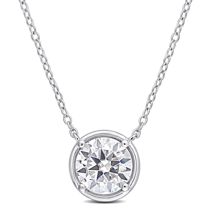 Round Moissanite Pendant in Sterling Silver (1 4/5 ct. dew)