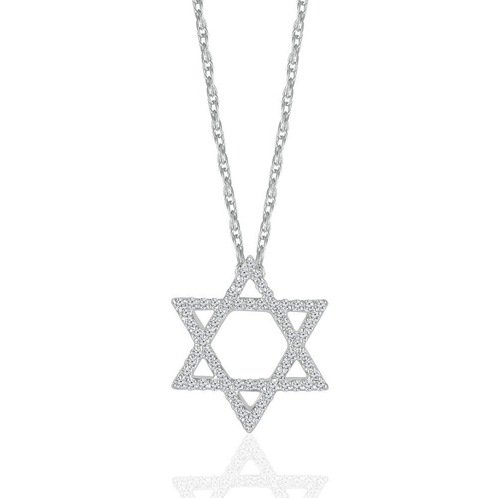 Diamond Star of David Pendant in 10K White Gold (1/10 ct. tw.)