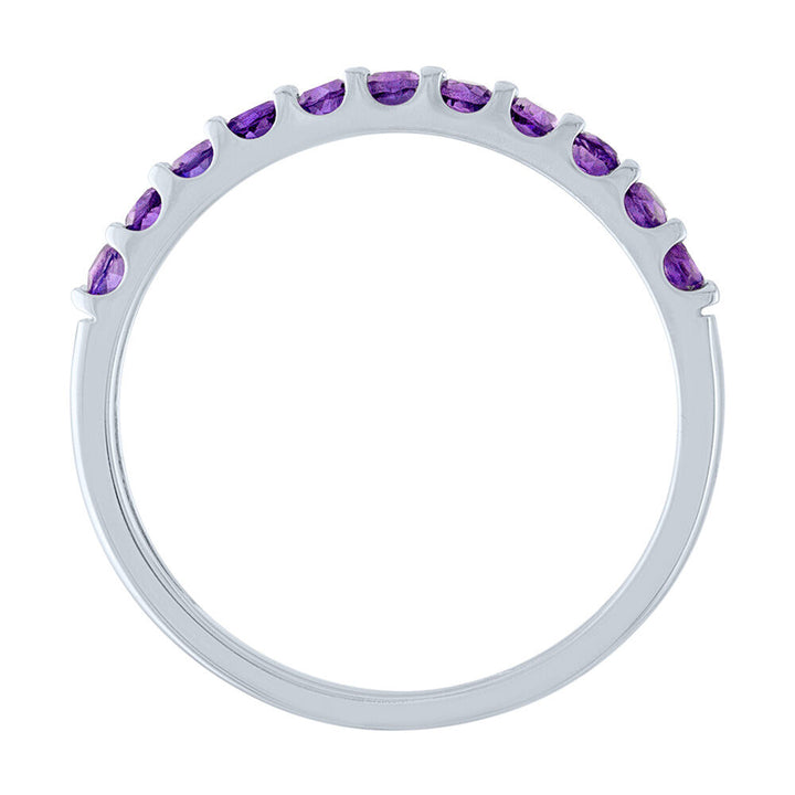 Amethyst Stacking Ring in 10K White Gold