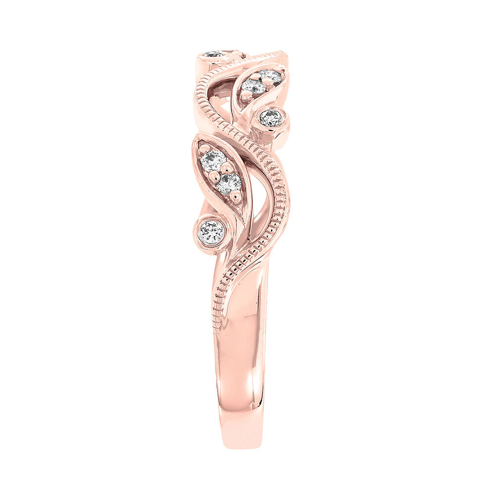 Vine Ring with Diamonds in 10K Rose Gold (1/8 ct. tw.)