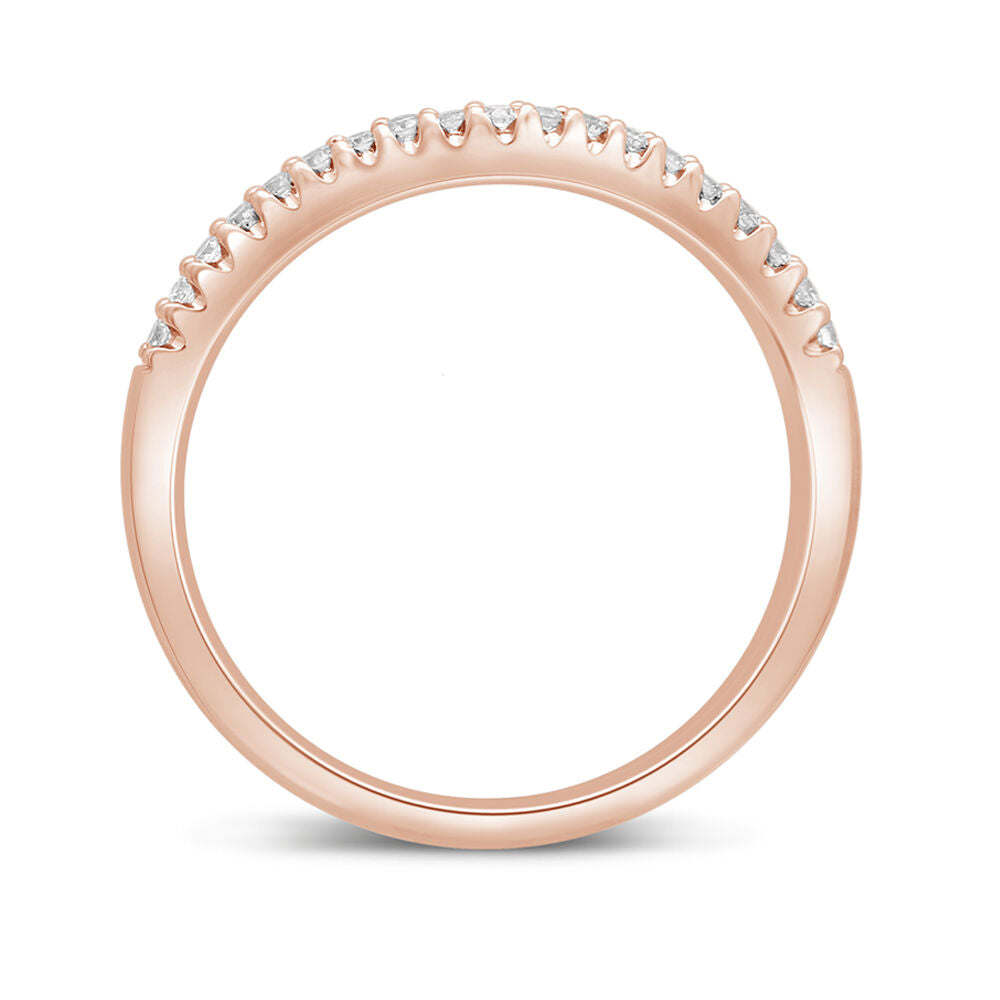 1/8 Ct. Tw. Diamond Contour Band In 14K Rose Gold