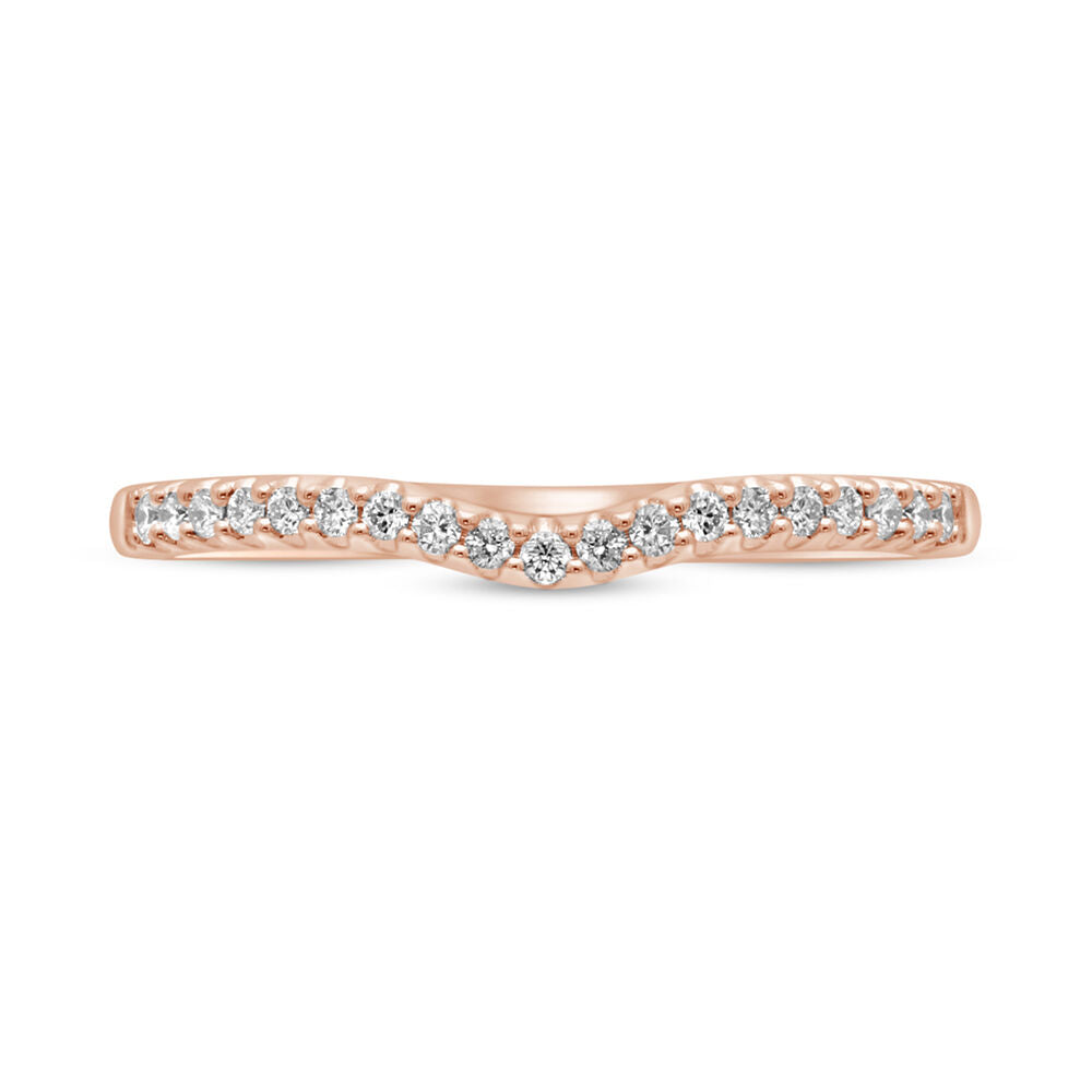 1/8 Ct. Tw. Diamond Contour Band In 14K Rose Gold