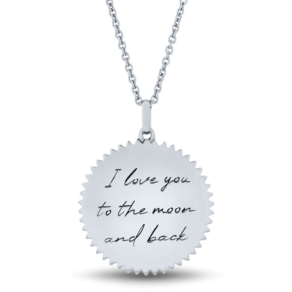 Medallion Necklace with Crescent Moon & Lapis in Sterling Silver