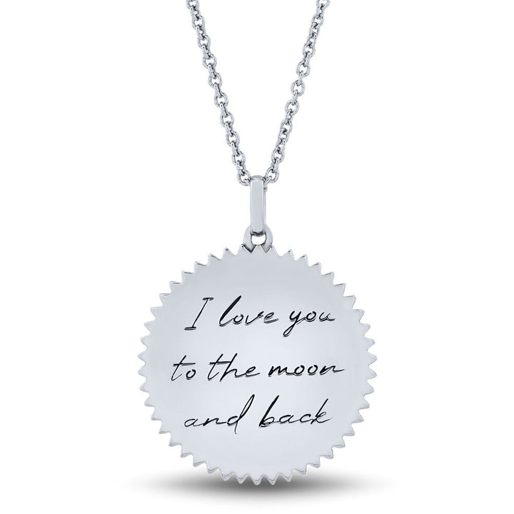 Medallion Necklace with Crescent Moon & Lapis in Sterling Silver