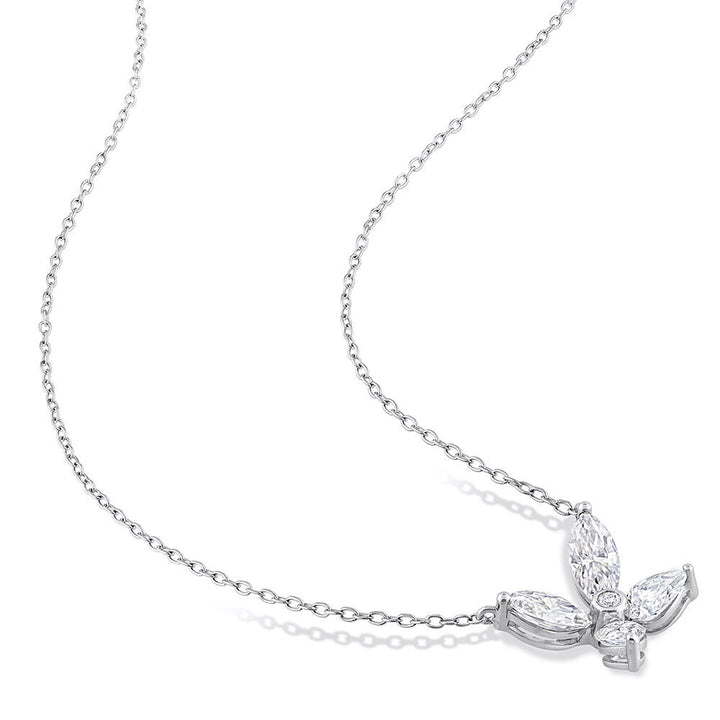 Moissanite Butterfly Necklace in Sterling Silver (2 ct. dew)