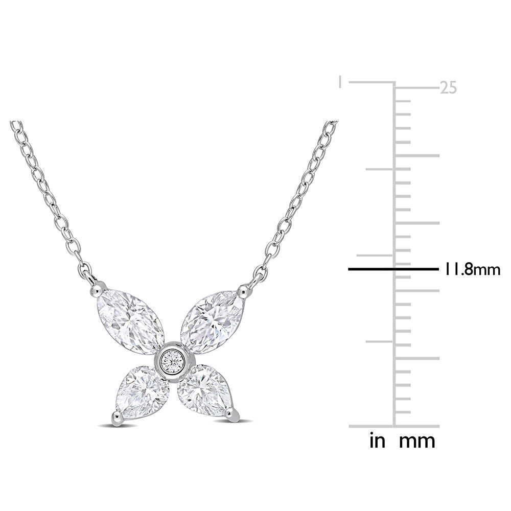 Moissanite Butterfly Necklace in Sterling Silver (2 ct. dew)