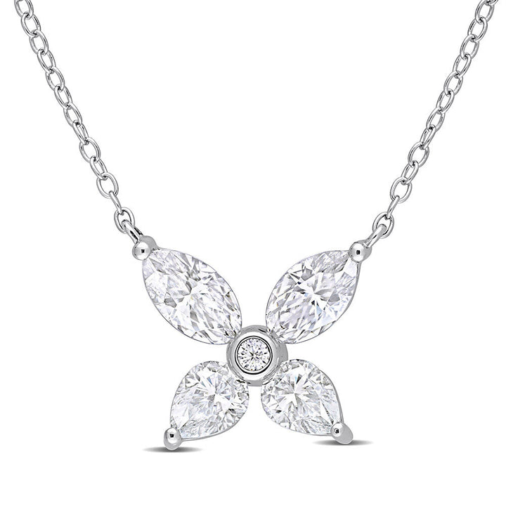 Moissanite Butterfly Necklace in Sterling Silver (2 ct. dew)