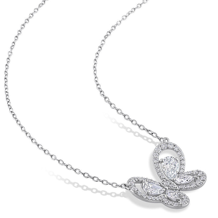 Moissanite Butterfly Necklace in Sterling Silver (1 3/4 ct. dew)