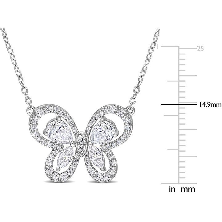 Moissanite Butterfly Necklace in Sterling Silver (1 3/4 ct. dew)