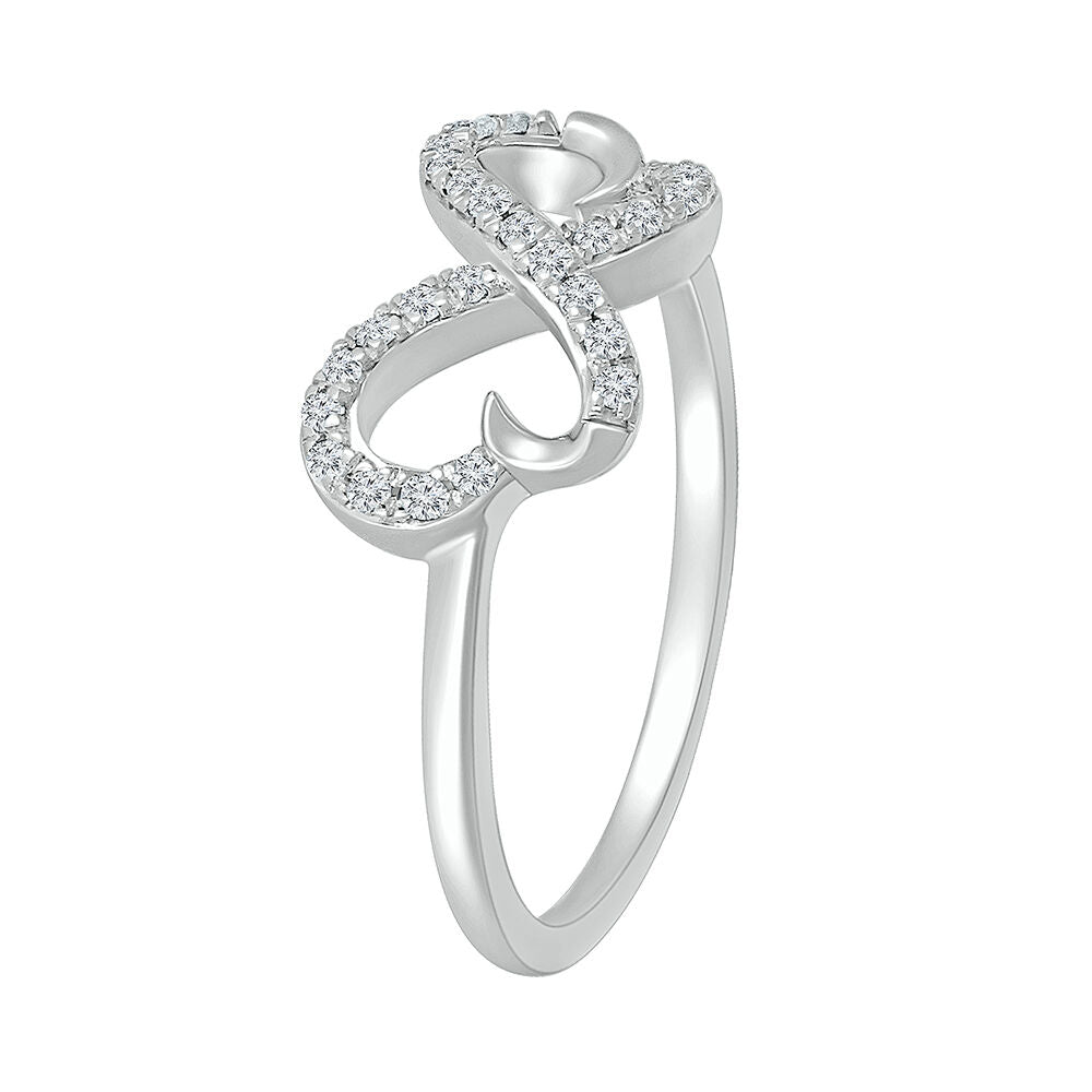 Butterfly Diamond Ring in Sterling Silver (1/8 ct. tw.)