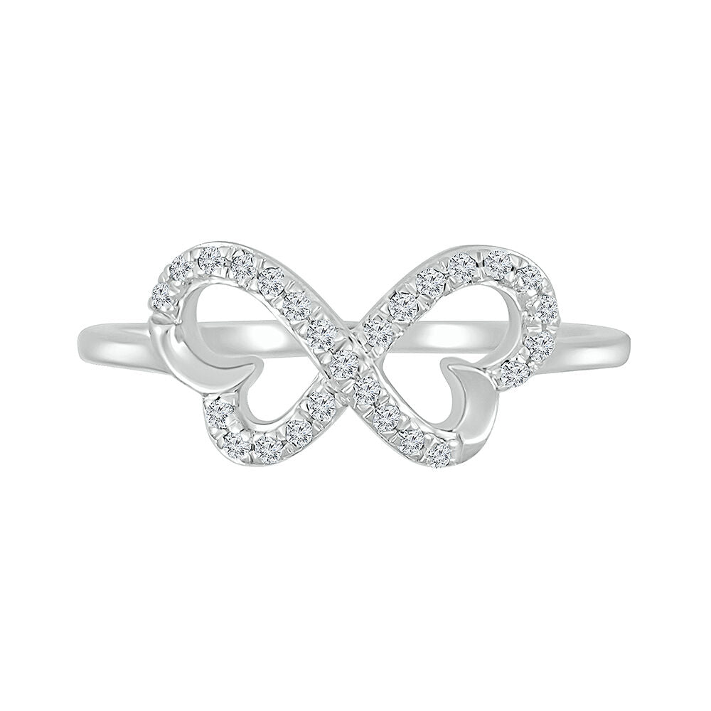 Butterfly Diamond Ring in Sterling Silver (1/8 ct. tw.)