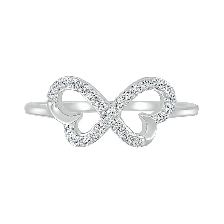 Butterfly Diamond Ring in Sterling Silver (1/8 ct. tw.)