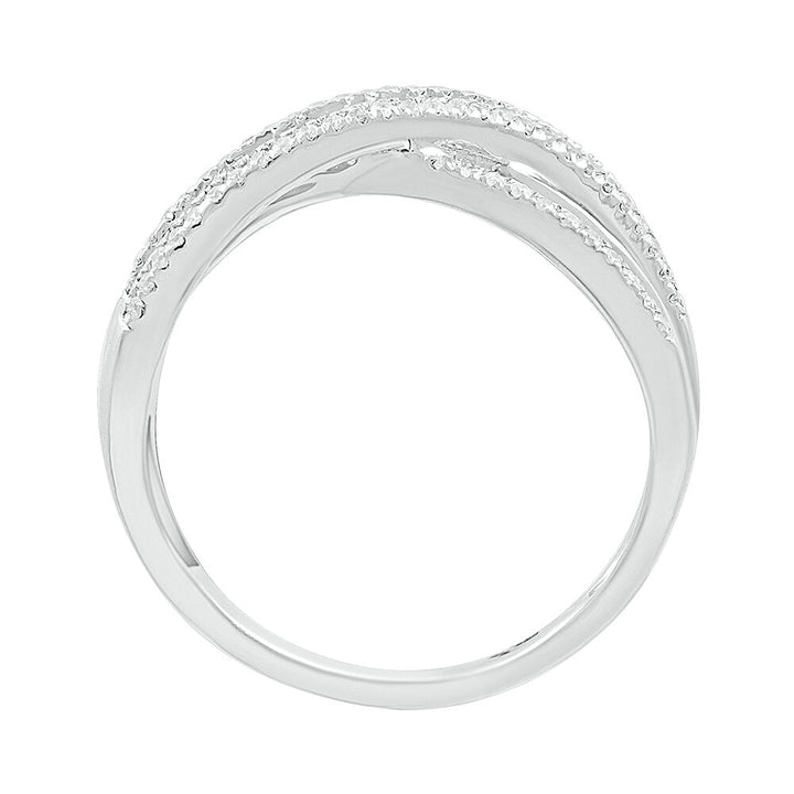 Crossover Ring with Baguette Diamonds in 10K White Gold (5/8 ct. tw.)