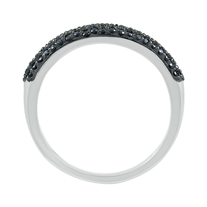 Black Diamond Dome Ring in Sterling Silver (1/3 ct. tw.)
