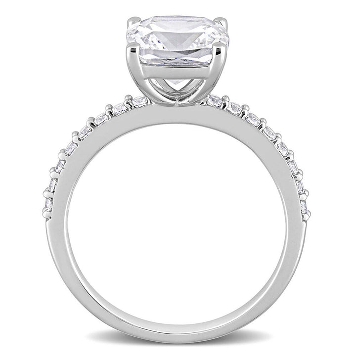 Cushion-Cut Lab Created White Sapphire Ring in 10K White Gold