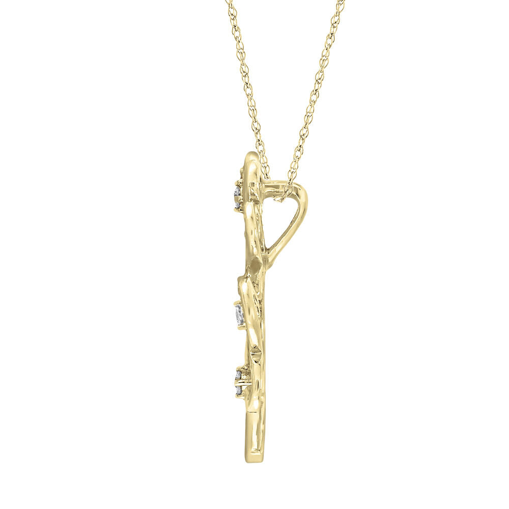 Tree of Life Pendant with Diamonds in 10K Yellow Gold (1/10 ct. tw.)
