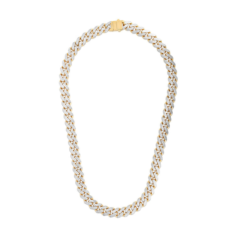 Diamond-Cut Cuban Link Chain in 14K Yellow & White Gold, 24”