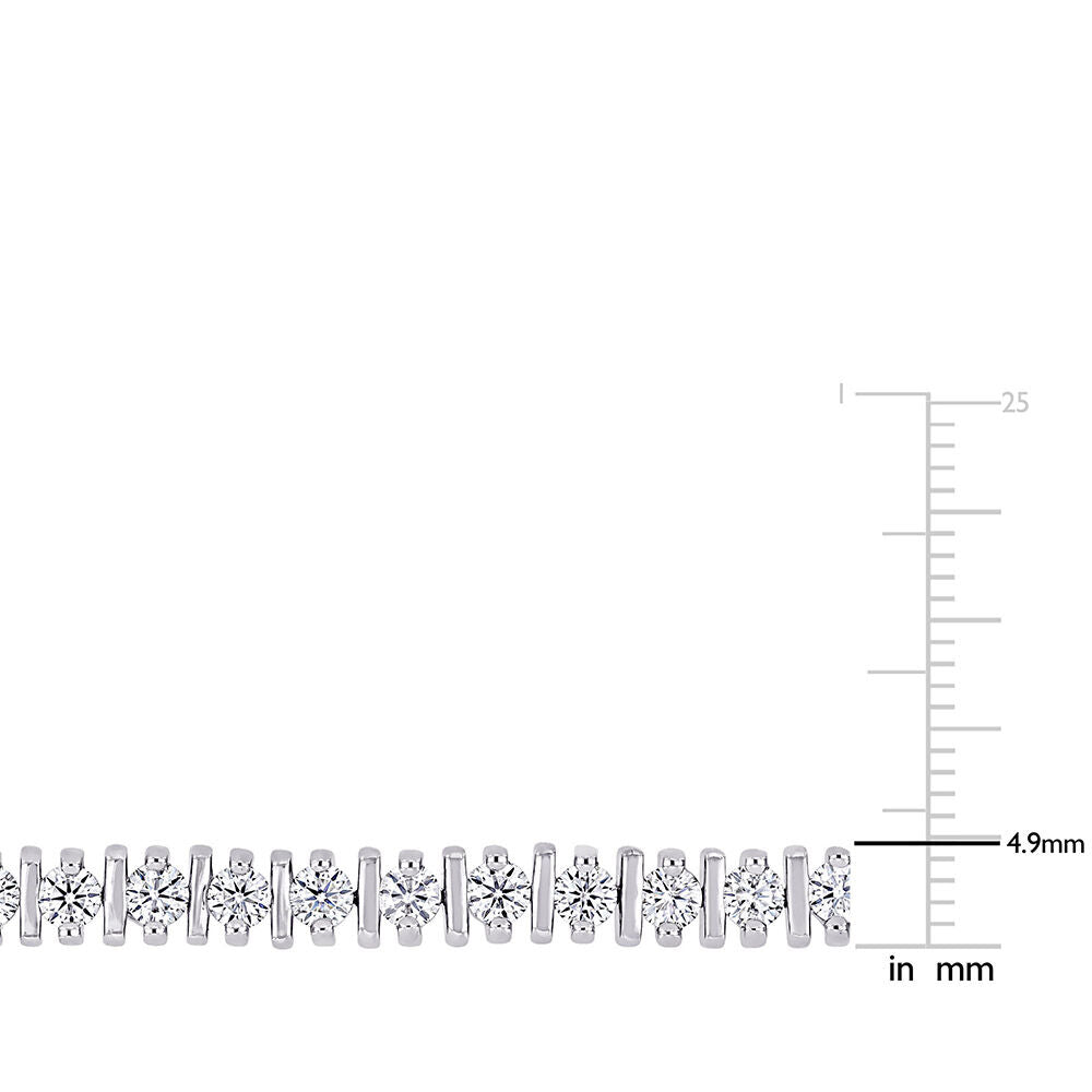 Moissanite Tennis Bracelet with Spacer Bars in Sterling Silver (4 1/2 ct. dew)