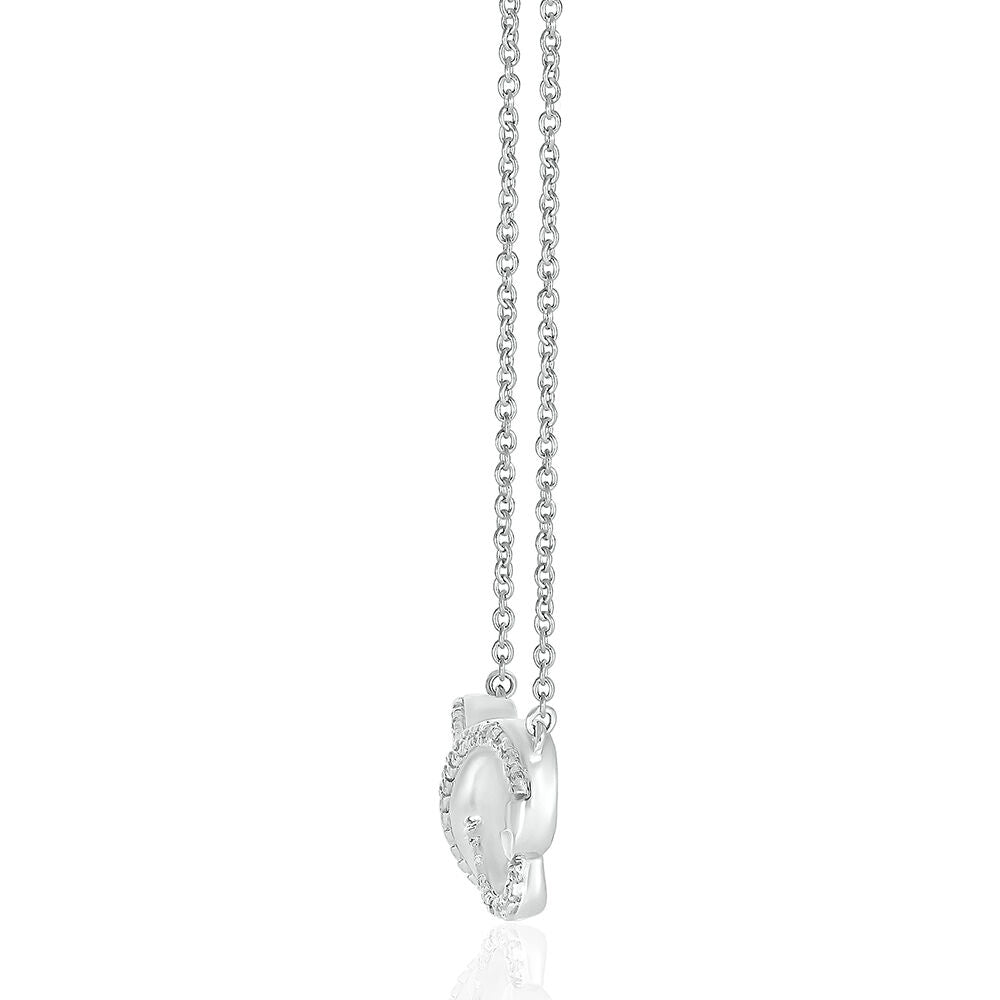 Diamond Butterfly Necklace with Infinity Design in Sterling Silver (1/7 ct. tw.)