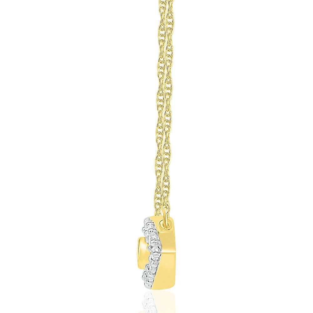 Diamond Evil Eye Necklace in 10K Yellow Gold (1/10 ct. tw.)