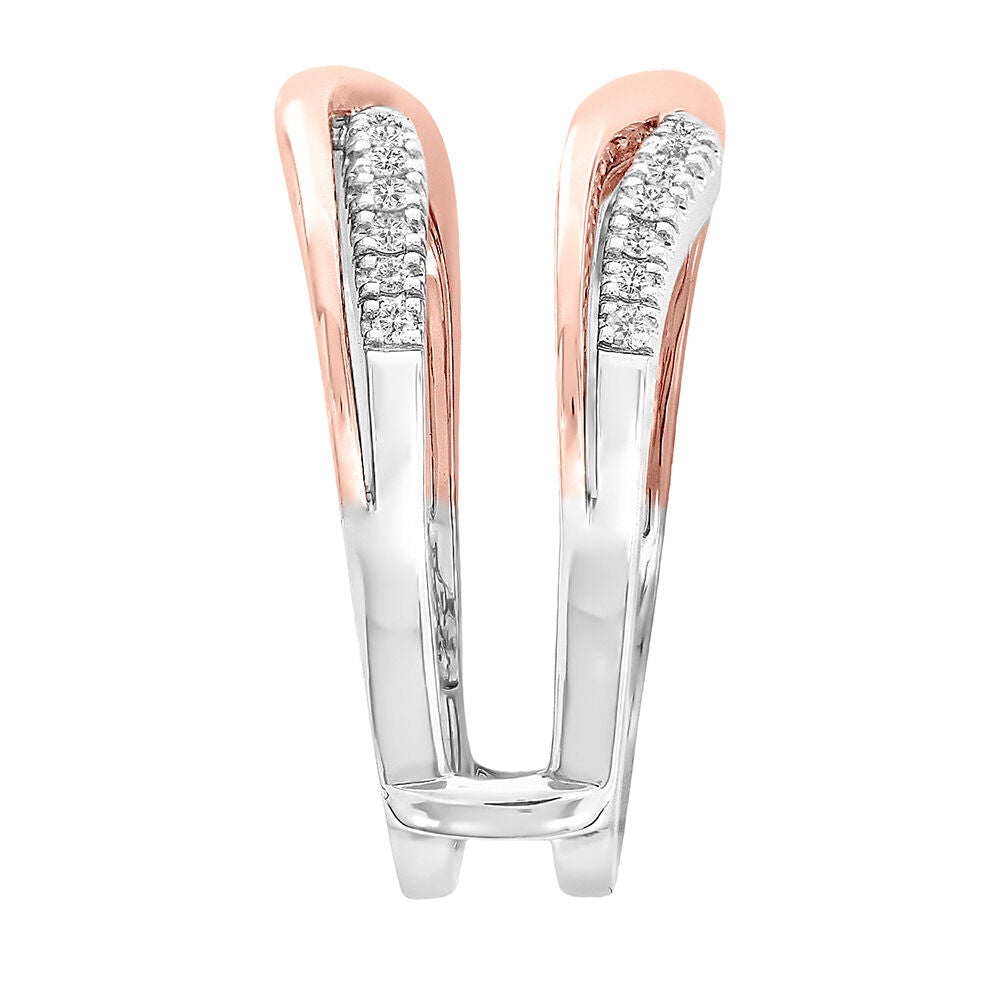 Diamond Twist Ring Enhancer in 14K White & Rose Gold (1/4 ct. tw.)