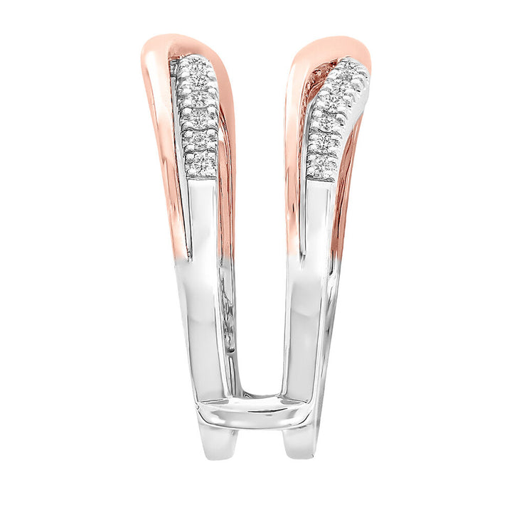 Diamond Twist Ring Enhancer in 14K White & Rose Gold (1/4 ct. tw.)