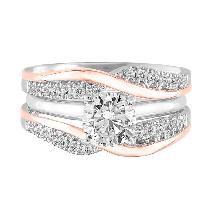 Diamond Twist Ring Enhancer in 14K White & Rose Gold (1/4 ct. tw.)