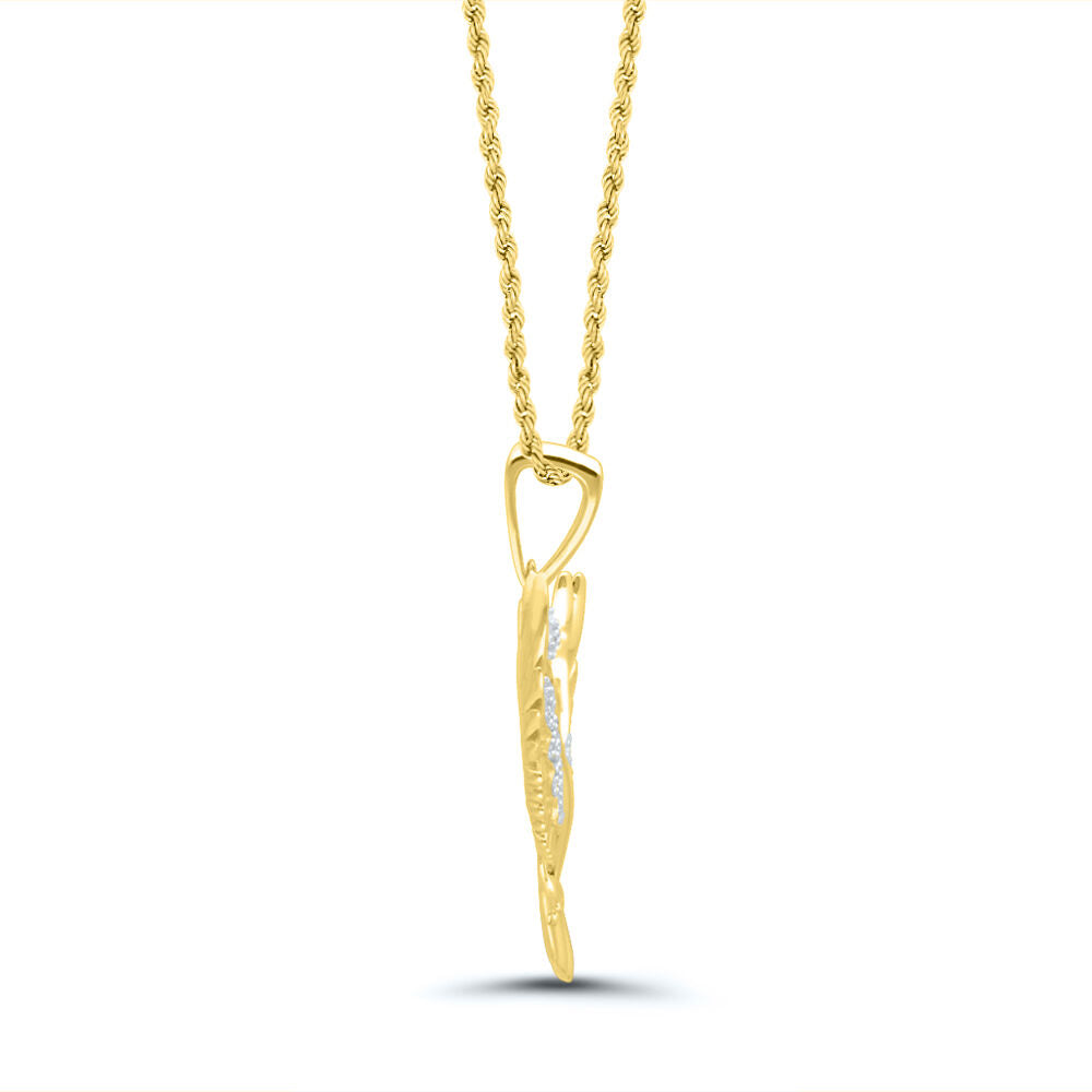 Eagle Pendant with Diamonds in 10K Yellow Gold (1/10 ct. tw.)