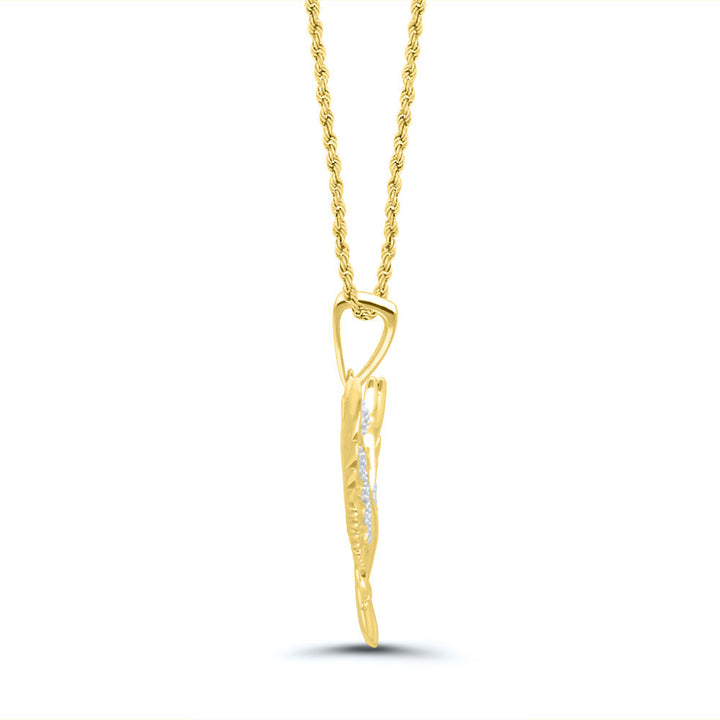 Eagle Pendant with Diamonds in 10K Yellow Gold (1/10 ct. tw.)