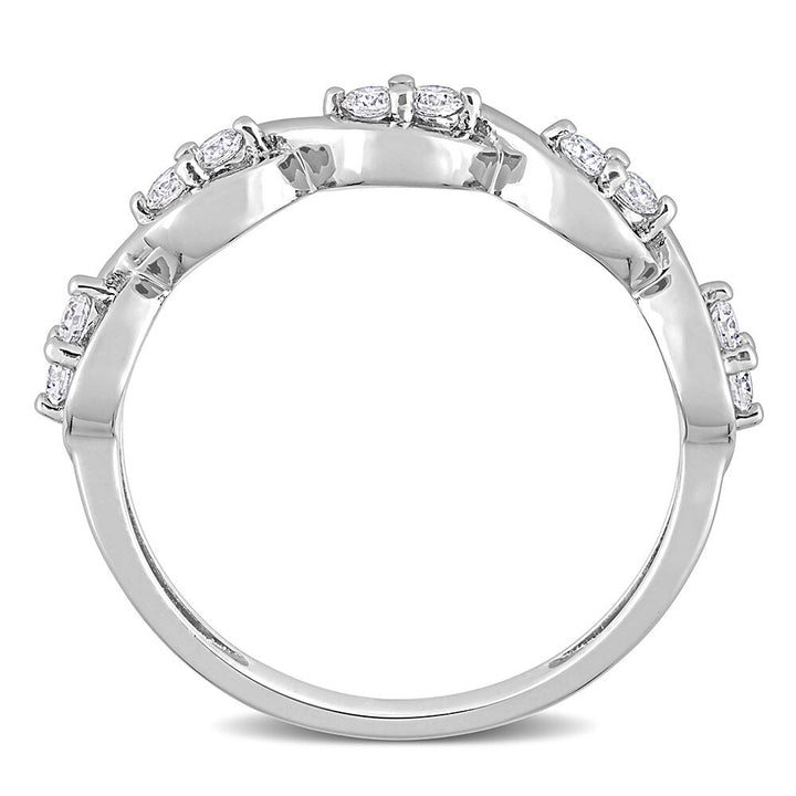 Moissanite Twist Ring in Sterling Silver (1/4 ct. dew)