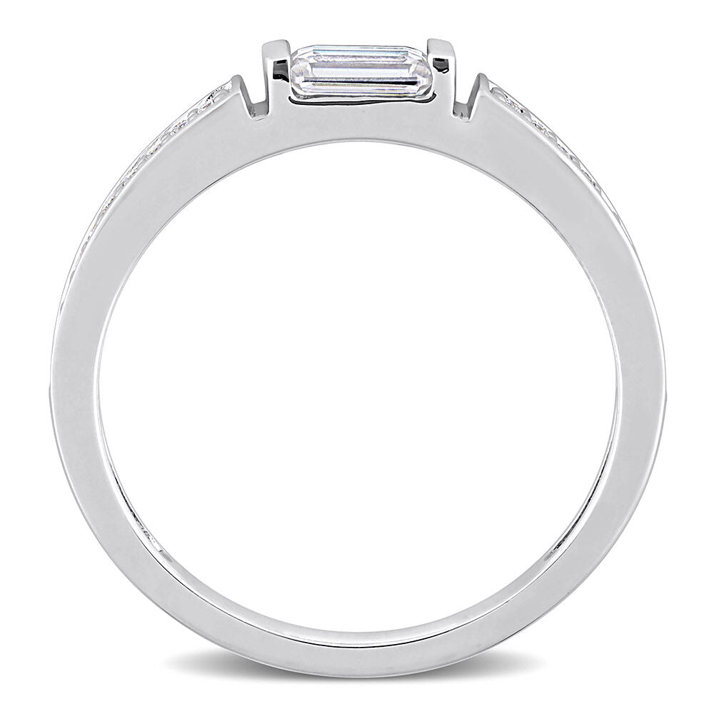 Baguette Moissanite Stacking Ring in Sterling Silver (3/8 ct. dew)