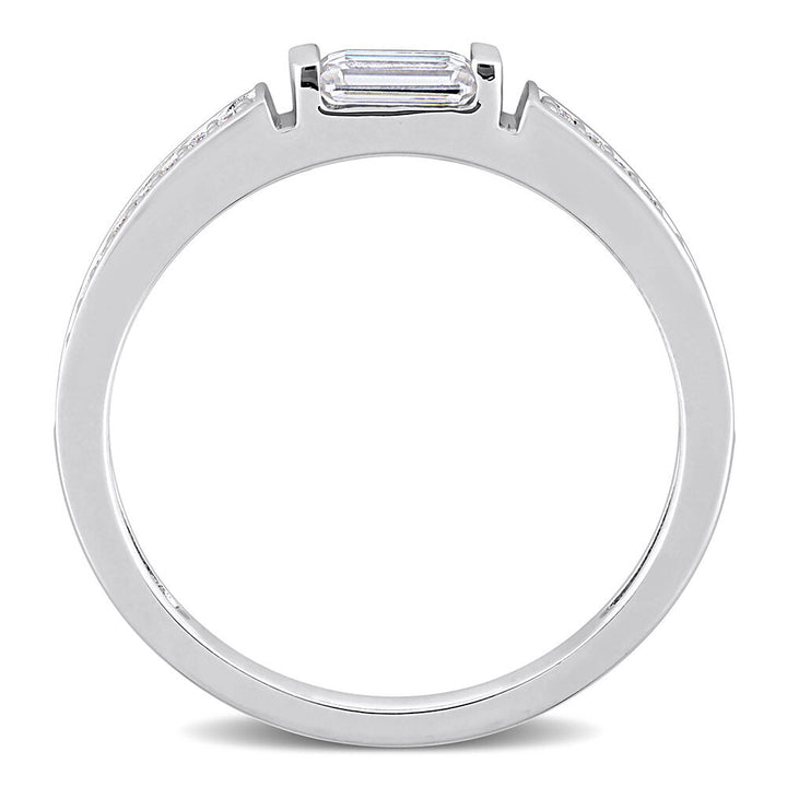 Baguette Moissanite Stacking Ring in Sterling Silver (3/8 ct. dew)