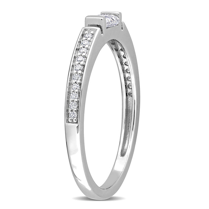 Baguette Moissanite Stacking Ring in Sterling Silver (3/8 ct. dew)