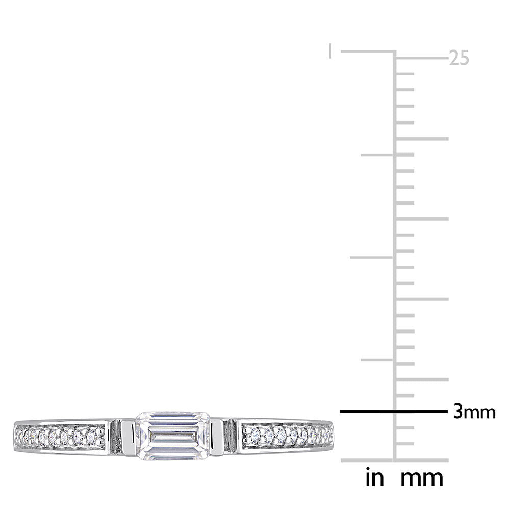 Baguette Moissanite Stacking Ring in Sterling Silver (3/8 ct. dew)