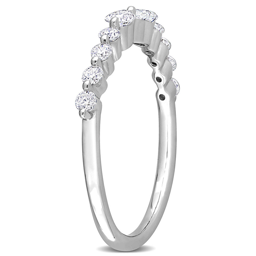 Pear-Shaped Moissanite Stacking Ring in Sterling Silver (2/5 ct. dew)