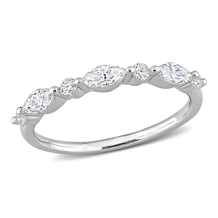 Marquise Moissanite Stacking Ring in Sterling Silver (1/2 ct. dew)