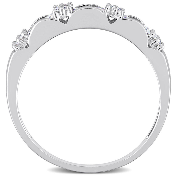 Three-Stone Moissanite Stacking Ring in Sterling Silver (2/5 ct. dew)