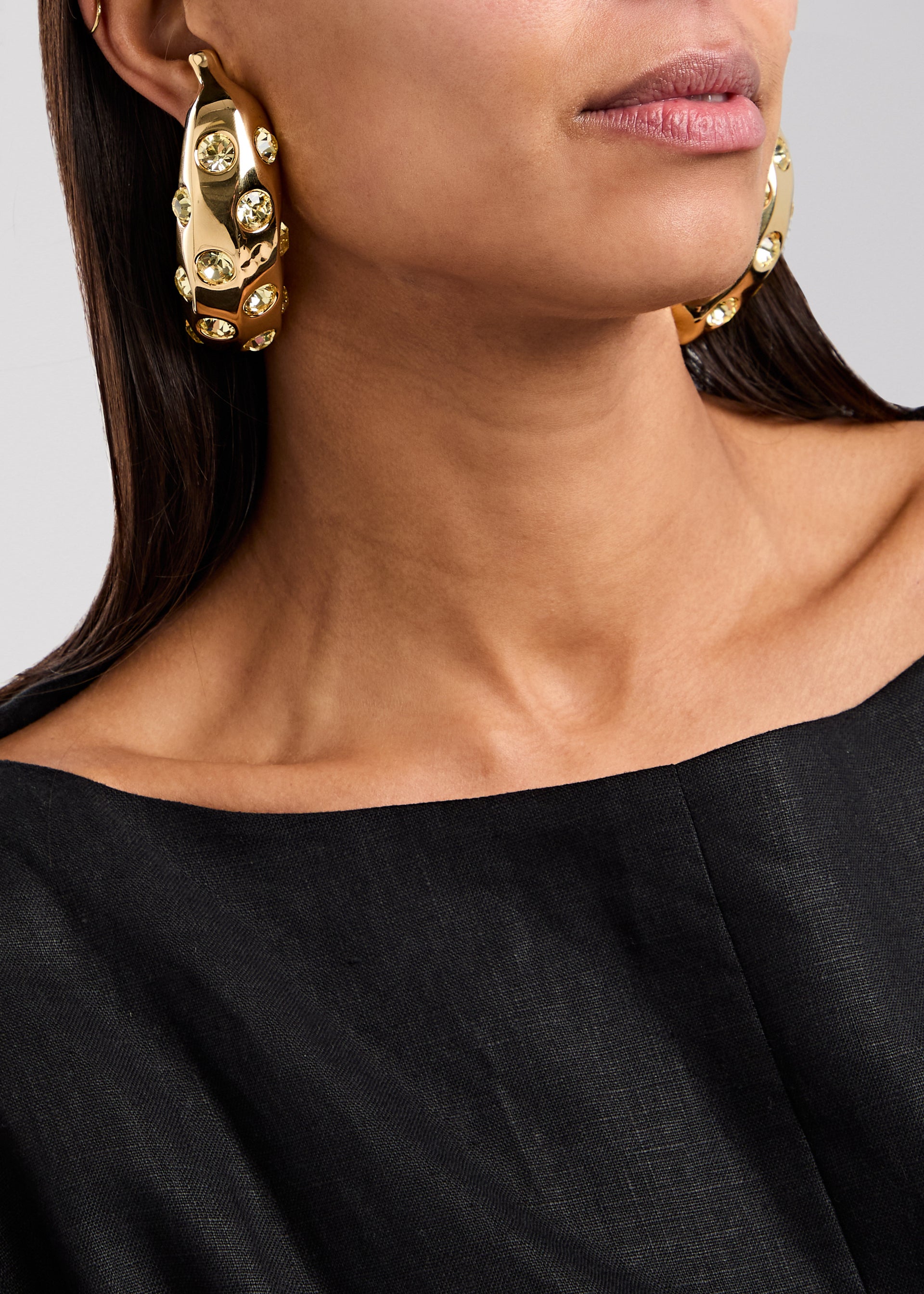 Les Boucles Bananes crystal-embellished drop earrings